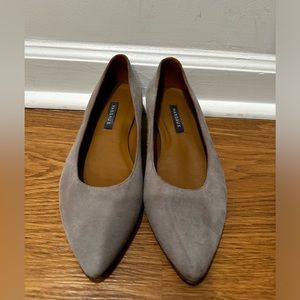 Margaux Grey Suede Flats